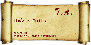 Thék Anita névjegykártya